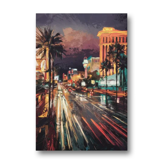 Las Vegas Strip Lights - Canvas Wall Art - Front