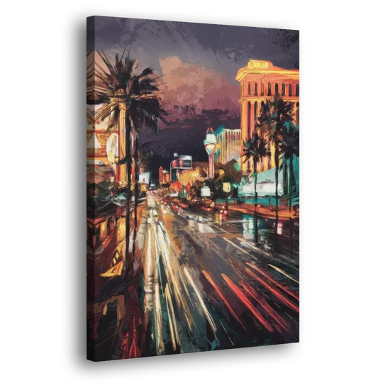 Las Vegas Strip Lights - Canvas Wall Art - Side