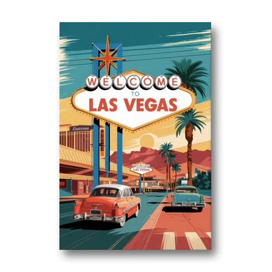 Las Vegas Vintage Vibes - Canvas Wall Art - Front