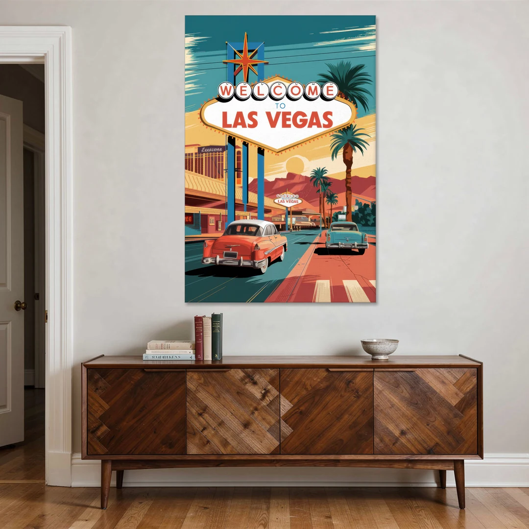 Las Vegas Vintage Vibes - Canvas Wall Art - Coffee Table - 40x60