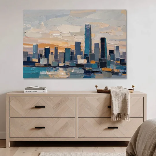 Law Office Wall Art of a Dawn Skyline - Canvas Wall Art - Coffee Table - 60x40
