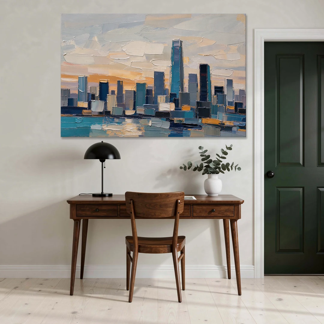 Law Office Wall Art of a Dawn Skyline - Canvas Wall Art - Office - 60x40