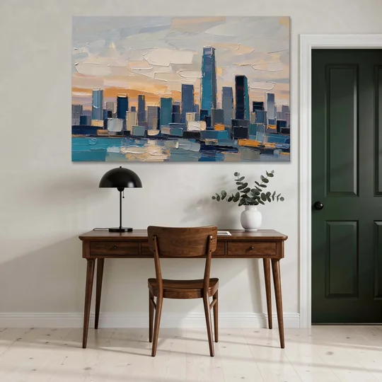 Law Office Wall Art of a Dawn Skyline - Canvas Wall Art - Office - 60x40