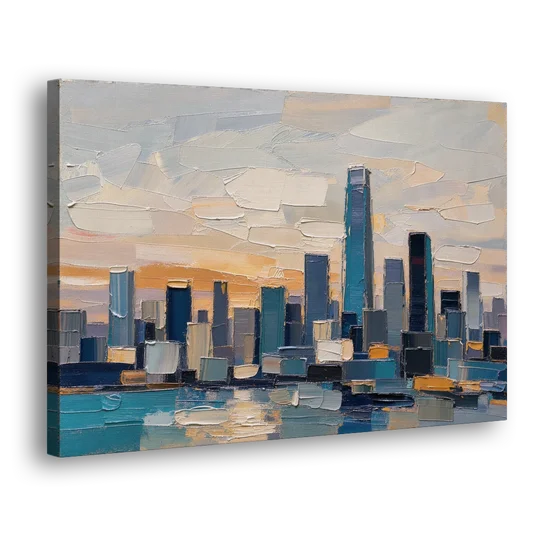 Law Office Wall Art of a Dawn Skyline - Canvas Wall Art - Side