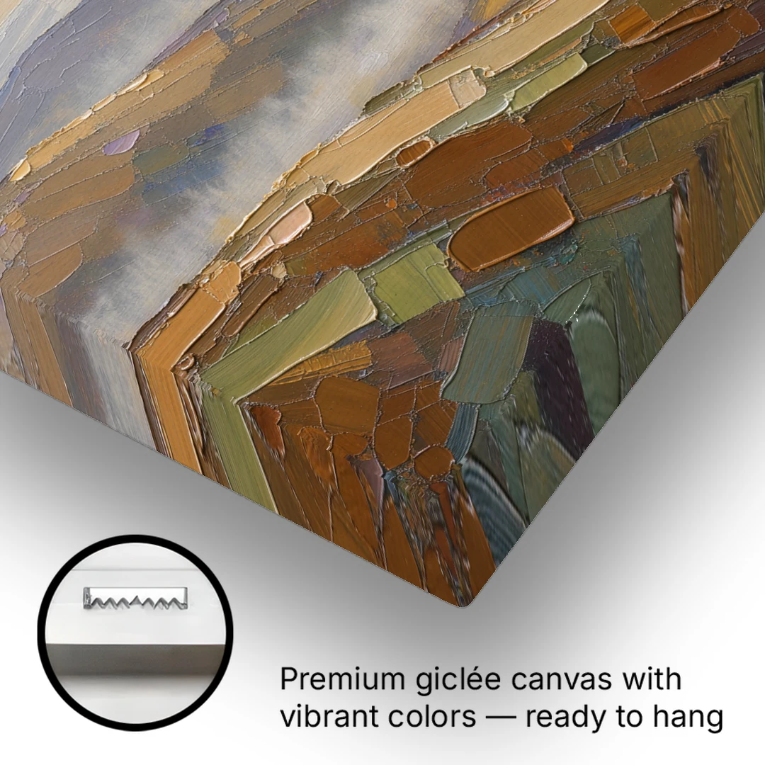 Layered Valley Ridges in Morning Haze - Canvas Wall Art - Gallery Wrap Corner