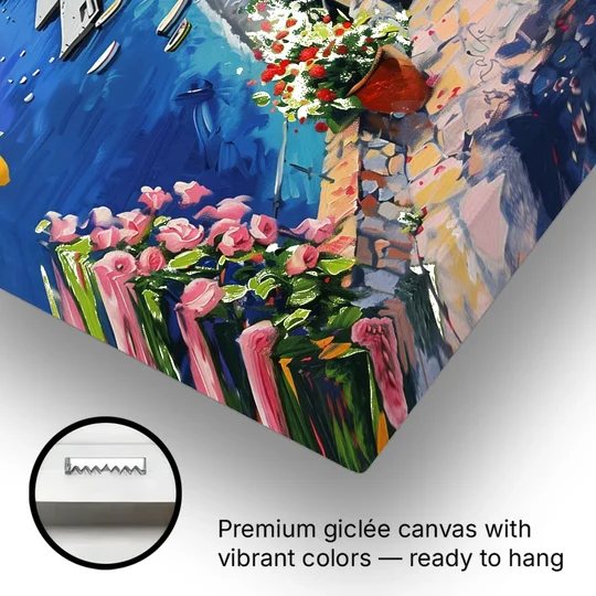 Lemon Tree Painting Above Positano - Canvas Wall Art - Gallery Wrap Corner