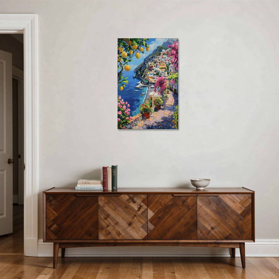Lemon Tree Painting Above Positano - Canvas Wall Art - Coffee Table - 24x36