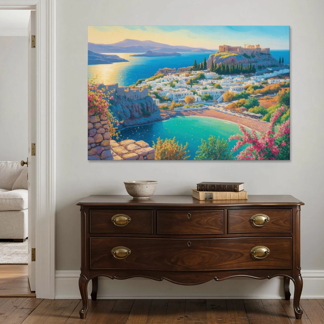 Lindos Views - Canvas Wall Art - Coffee Table - 60x40