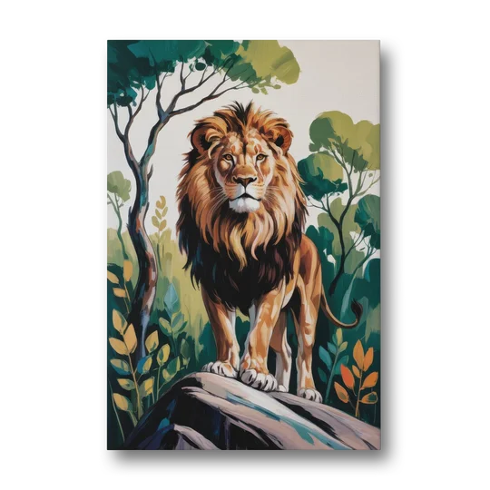 Lion in Harmony - Canvas Wall Art - Front