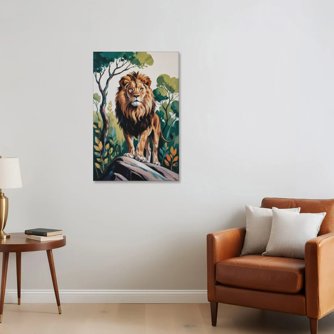 Lion in Harmony - Canvas Wall Art - Sofa - 24x36