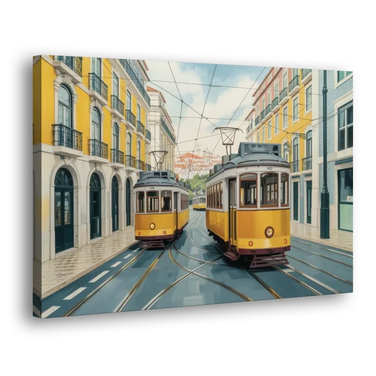 Lisbon Tiles - Canvas Wall Art - Side