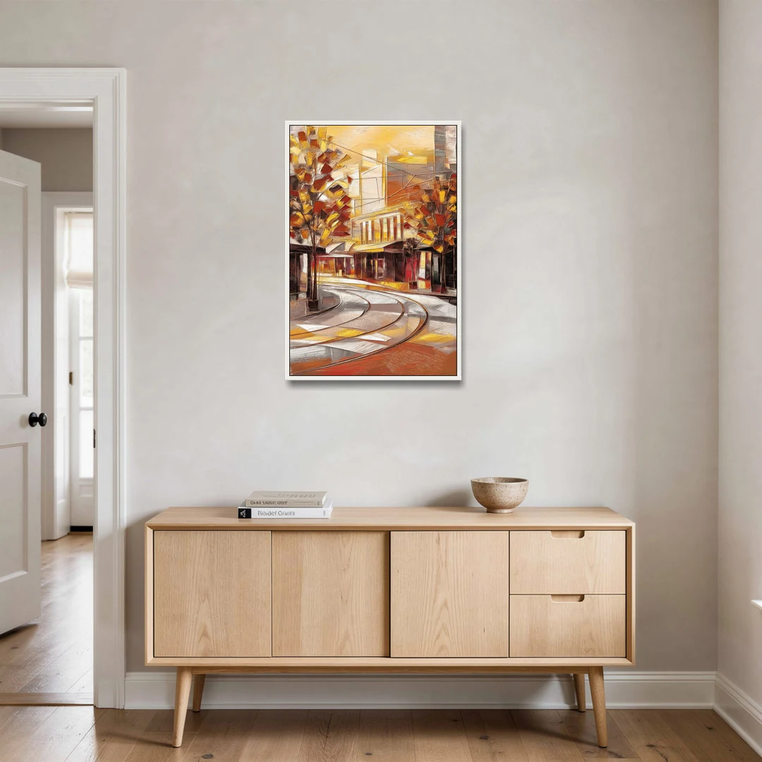 Little Rock River Market View - White Framed Canvas Wall Art - Coffee Table - 24x36