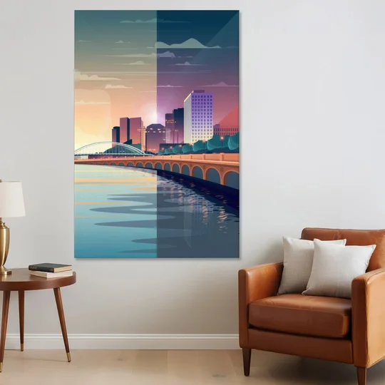 Little Rock Scenic Riverfront - Canvas Wall Art - Sofa - 40x60