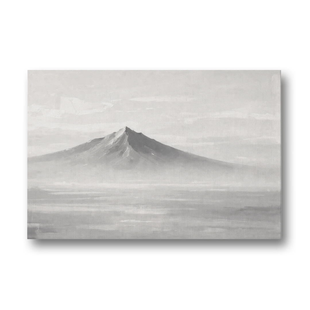 Lone Mountain Peak Above a Sea of Mist - Canvas Wall Art - Front