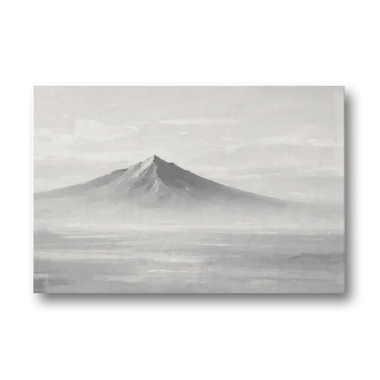 Lone Mountain Peak Above a Sea of Mist - Canvas Wall Art - Front