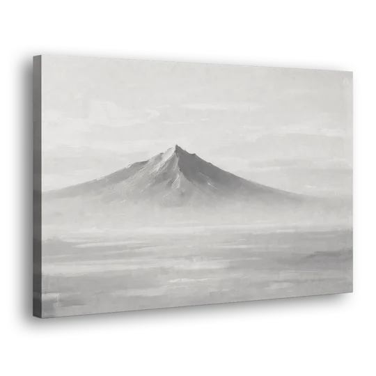 Lone Mountain Peak Above a Sea of Mist - Canvas Wall Art - Side