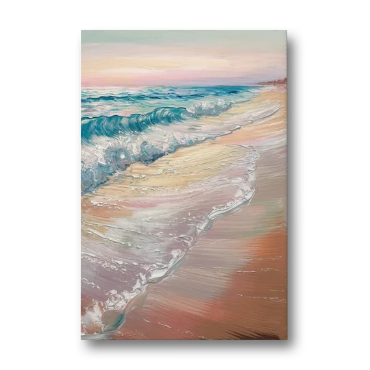 Long Beach California Ocean Waves - Canvas Wall Art - Front