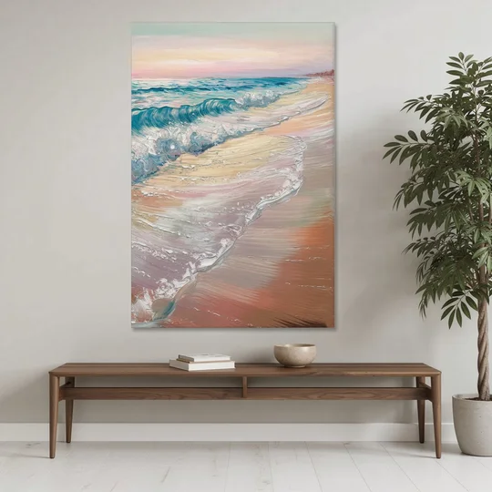 Long Beach California Ocean Waves - Canvas Wall Art - Coffee Table - 40x60