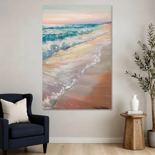Long Beach California Ocean Waves - Canvas Wall Art - Sofa - 40x60