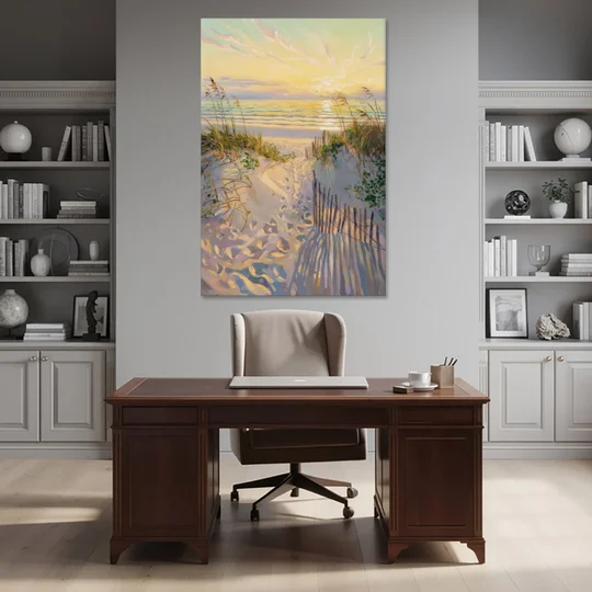 Long Beach Island Sunrise Glow - Canvas Wall Art - Office - 40x60