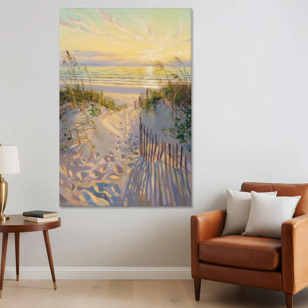 Long Beach Island Sunrise Glow - Canvas Wall Art - Sofa - 40x60