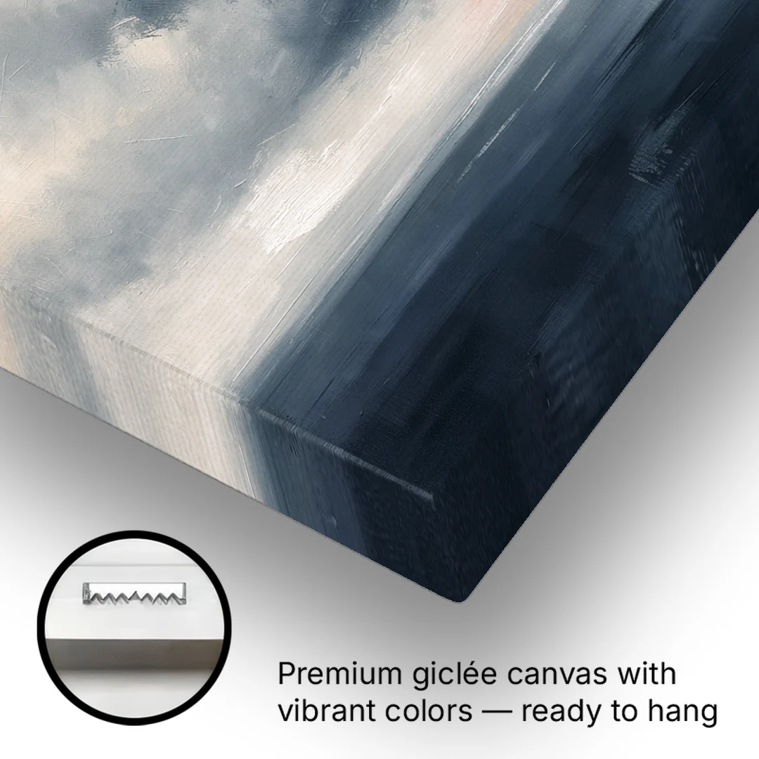 Long Horizontal Cloud Bank Over a Calm Sea - Canvas Wall Art - Gallery Wrap Corner