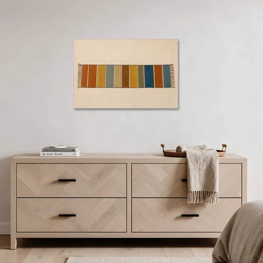 Long Narrow Wall Art of a Painted Rug Runner - Canvas Wall Art - Coffee Table - 36x24