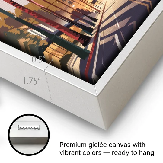 Los Angeles Beverly Hills Charm - White Framed Canvas Wall Art - Gallery Wrap Corner
