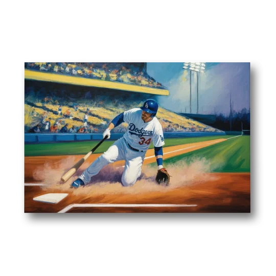 Los Angeles Dodgers Sliding Safe - Canvas Wall Art - Front