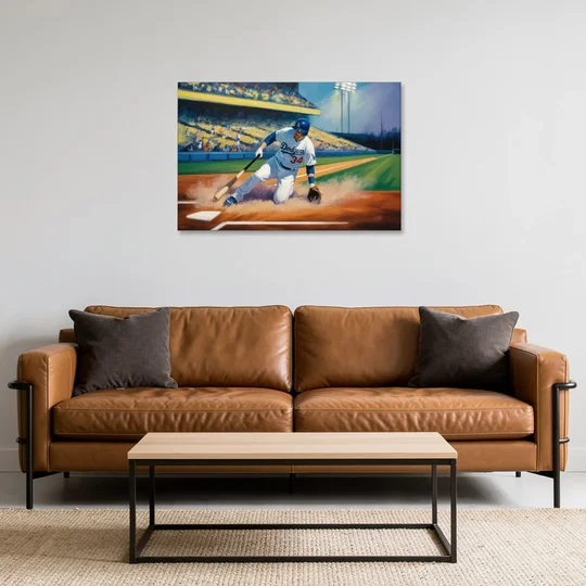 Los Angeles Dodgers Sliding Safe - Canvas Wall Art - Sofa - 36x24