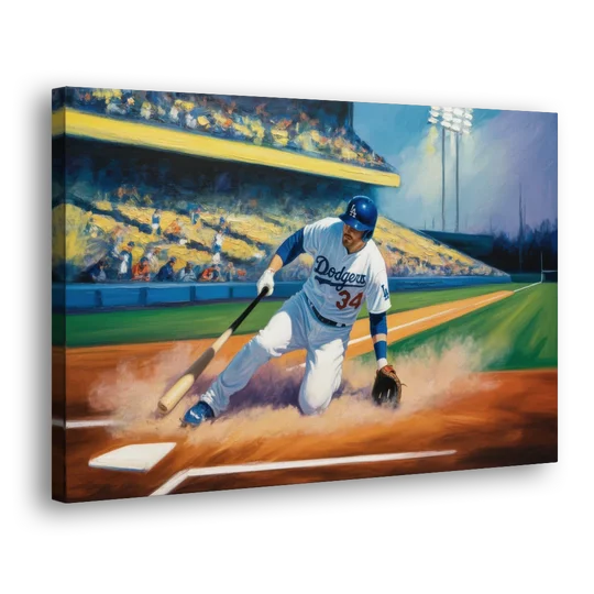 Los Angeles Dodgers Sliding Safe - Canvas Wall Art - Side
