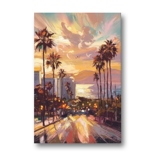 Los Angeles Golden Hour - Canvas Wall Art - Front