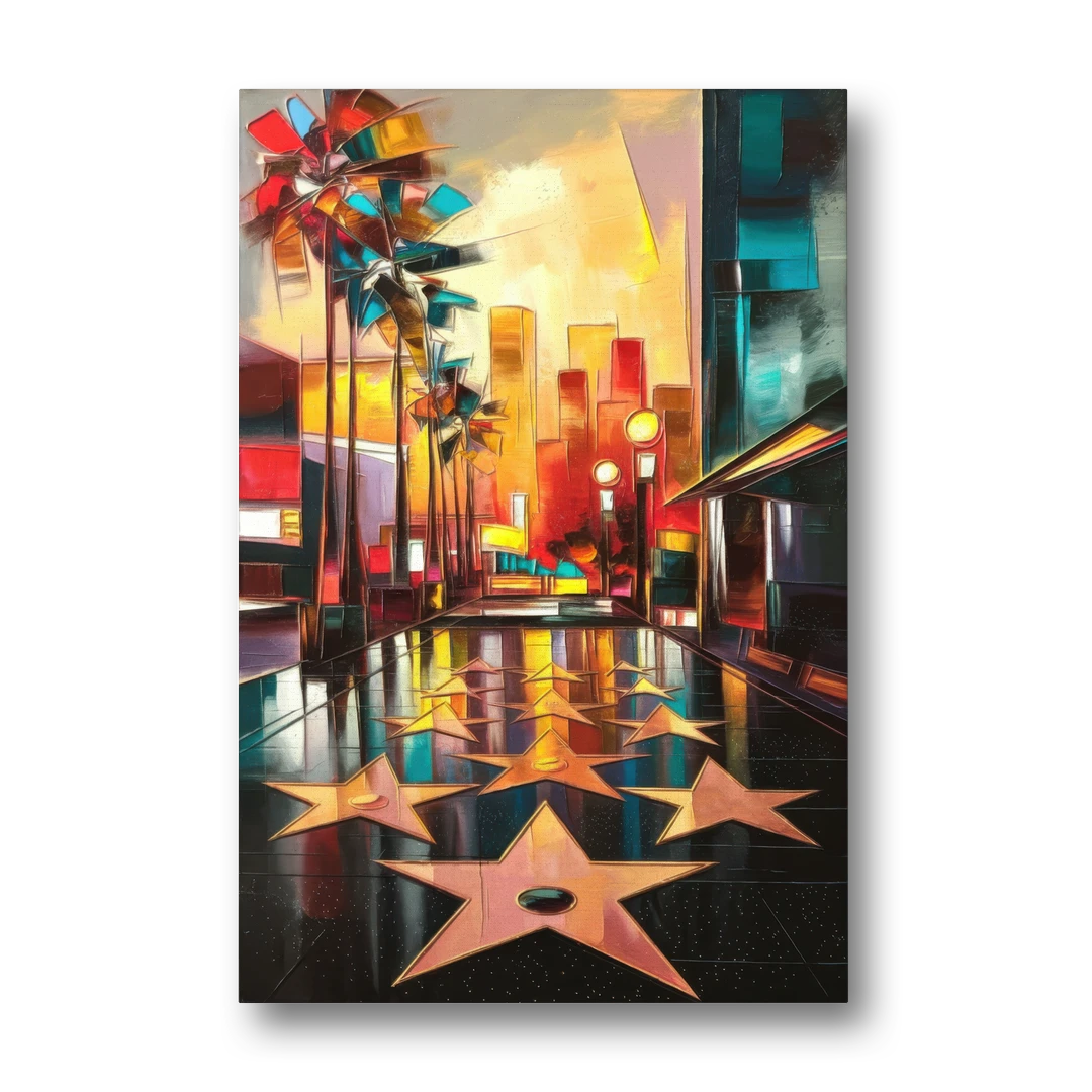 Los Angeles Hollywood Walk of Fame Iconic - Canvas Wall Art - Front