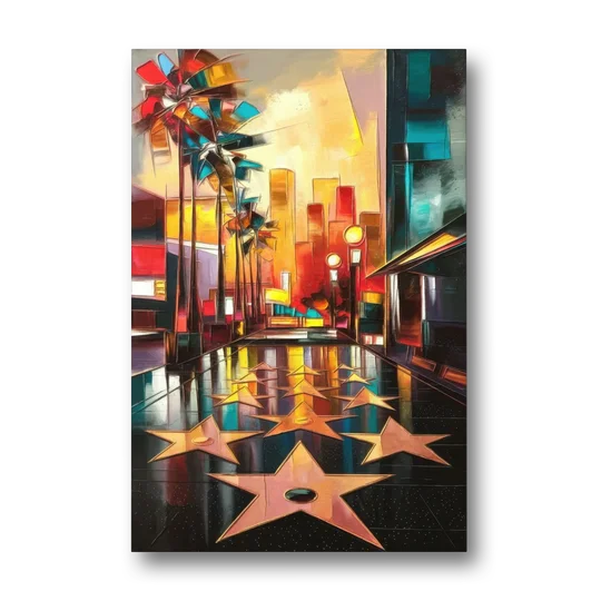 Los Angeles Hollywood Walk of Fame Iconic - Canvas Wall Art - Front