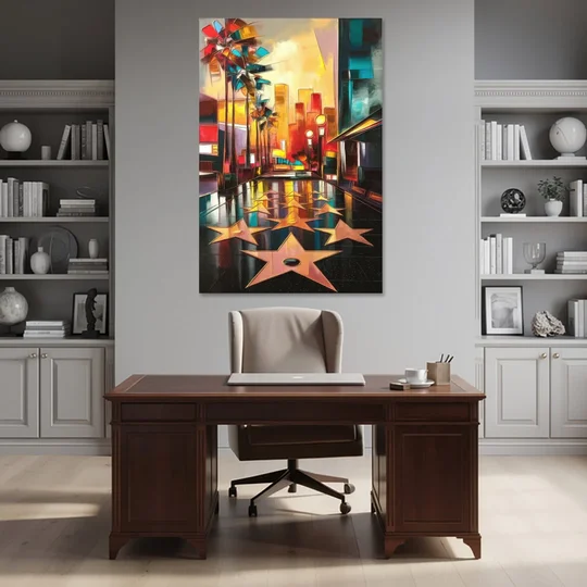 Los Angeles Hollywood Walk of Fame Iconic - Canvas Wall Art - Office - 40x60
