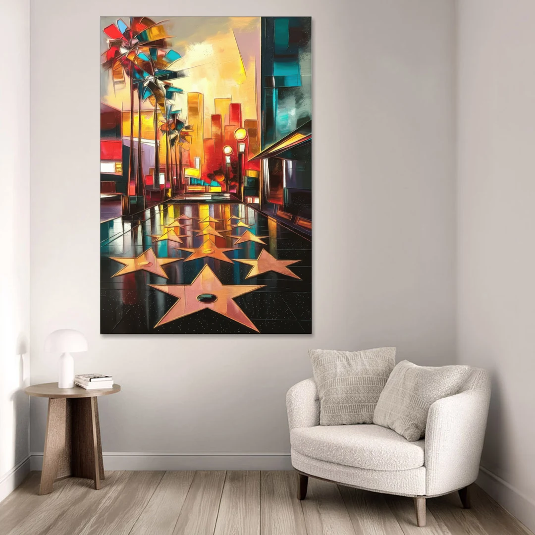 Los Angeles Hollywood Walk of Fame Iconic - Canvas Wall Art - Sofa - 40x60