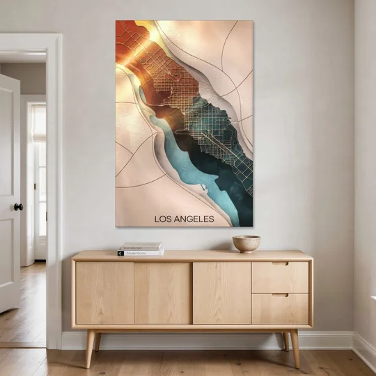 Los Angeles Map Design - Canvas Wall Art - Coffee Table - 40x60