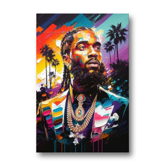 Los Angeles Nipsey Hussle Tribute - Canvas Wall Art - Front