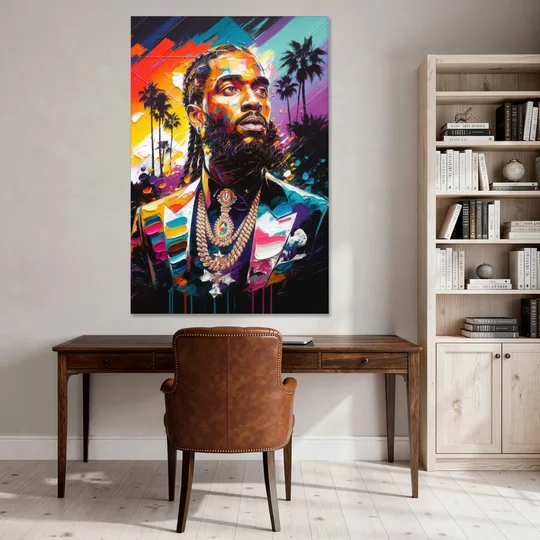 Los Angeles Nipsey Hussle Tribute - Canvas Wall Art - Office - 40x60