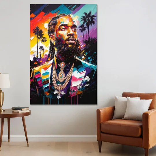 Los Angeles Nipsey Hussle Tribute - Canvas Wall Art - Sofa - 40x60