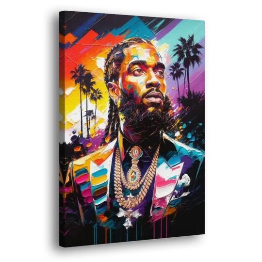 Los Angeles Nipsey Hussle Tribute - Canvas Wall Art - Side
