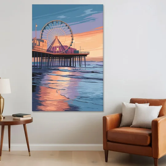 Los Angeles Santa Monica Pier - Canvas Wall Art - Sofa - 40x60