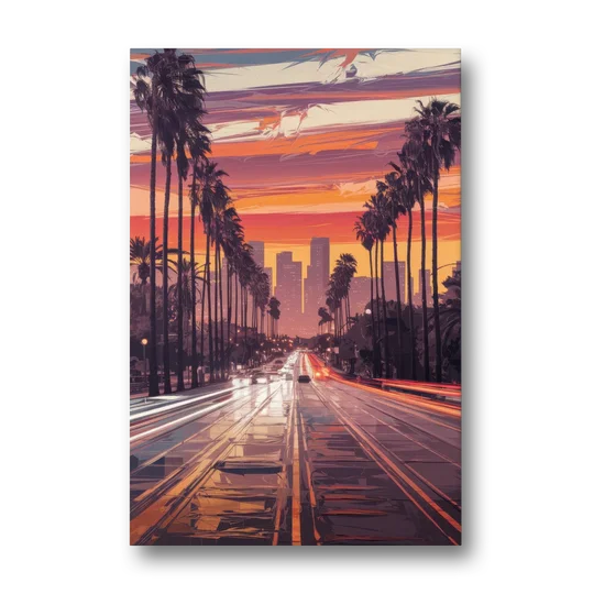 Los Angeles Sunset Boulevard - Canvas Wall Art - Front