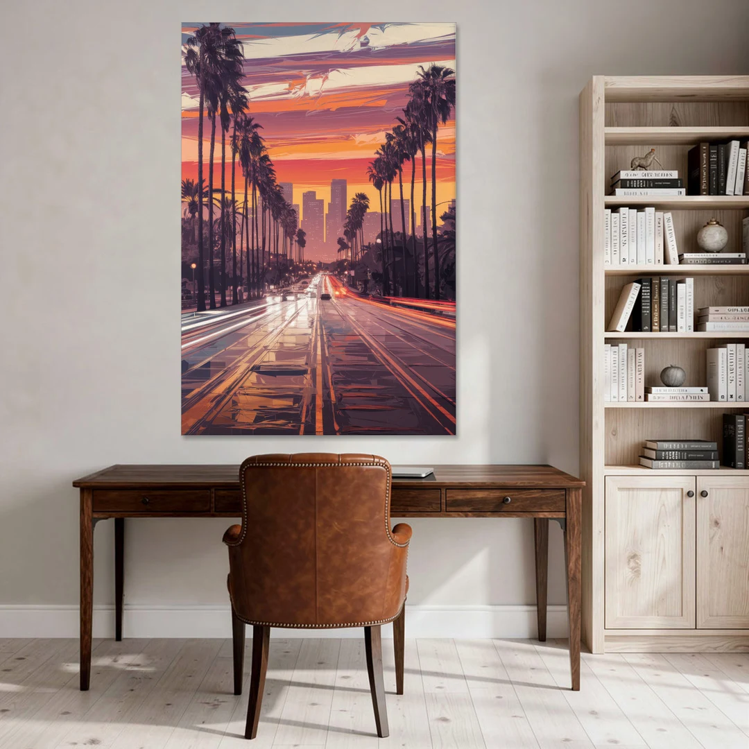 Los Angeles Sunset Boulevard - Canvas Wall Art - Office - 40x60