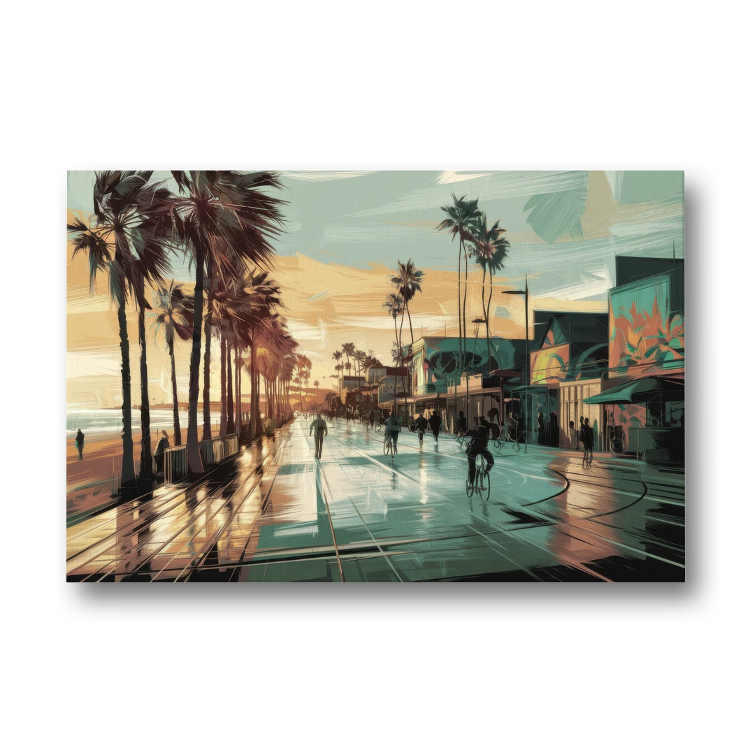 Los Angeles Venice Beach Boardwalk - Canvas Wall Art - Front