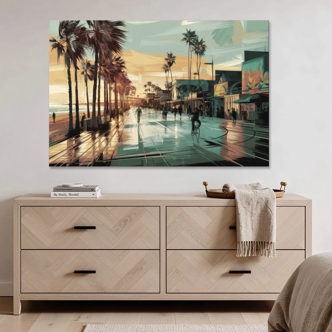 Los Angeles Venice Beach Boardwalk - Canvas Wall Art - Coffee Table - 60x40