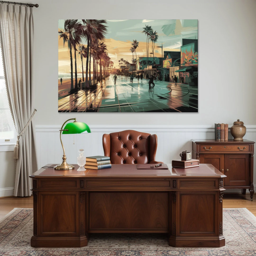 Los Angeles Venice Beach Boardwalk - Canvas Wall Art - Office - 60x40