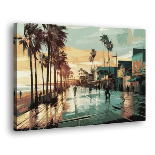 Los Angeles Venice Beach Boardwalk - Canvas Wall Art - Side
