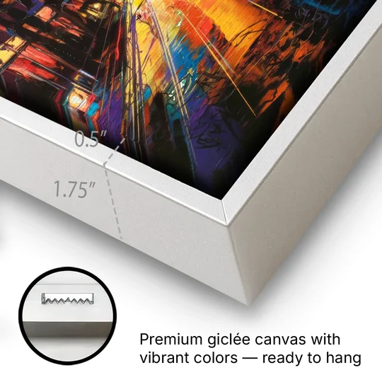 Los Angeles Vibrant Street Art - White Framed Canvas Wall Art - Gallery Wrap Corner