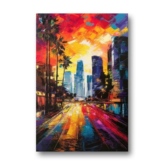 Los Angeles Vibrant Street Art - Canvas Wall Art - Front